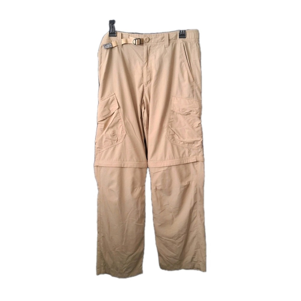 Eddie Bauer Pants Mens 33 x 30" Khaki Travex Convertible Cargo Hiking Zip Off